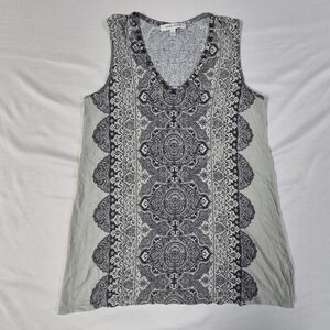 Rose & Olive Women's Size Small Gray Bohemian Geometric Sleeveless Tank Top